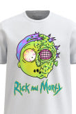 Camiseta unicolor con diseño de Morty y cuello redondo