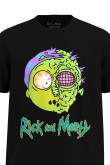 Camiseta unicolor con diseño de Morty y cuello redondo