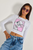 Camiseta manga larga blanca con diseño de Lola Bunny