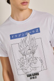 Camiseta blanca manga corta con arte de Dragon Ball Z