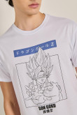 Camiseta blanca manga corta con arte de Dragon Ball Z