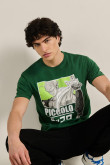 Camiseta verde oscura manga corta con arte de Dragon Ball Z