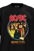 Camiseta negra manga corta oversize con diseño de AC/DC