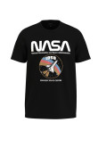 Camiseta unicolor con diseño de NASA y cuello redondo