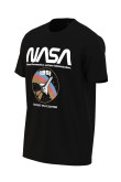 Camiseta unicolor con diseño de NASA y cuello redondo