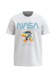 Camiseta unicolor con diseño de NASA y cuello redondo