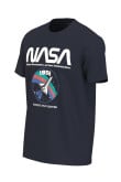 Camiseta unicolor con diseño de NASA y cuello redondo