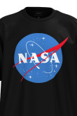 Camiseta unicolor oversize con cuello redondo y logo de NASA