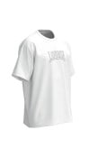 Camiseta manga corta oversize unicolor con texto college