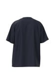 Camiseta manga corta oversize unicolor con texto college