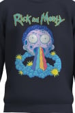 Buzo unicolor con cuello redondo y diseño de Rick and Morty