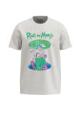 Camiseta manga corta unicolor con diseño de Rick and Morty