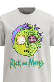 Camiseta unicolor con diseño de Morty y cuello redondo