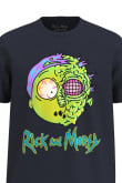 Camiseta unicolor con diseño de Morty y cuello redondo