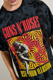 Camiseta tie dye negra oversize con diseño de Guns N´ Roses