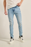 Jean súper skinny tiro bajo azul claro ajustado