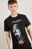 Camiseta negra manga corta con diseño de Death Note