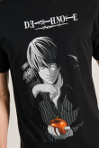 Camiseta negra manga corta con diseño de Death Note