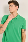 Camiseta polo ajustada unicolor con botones y manga corta