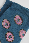 Medias unicolores largas con diseños de donuts