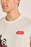 Camiseta cuello redondo crema con diseño de Star Wars