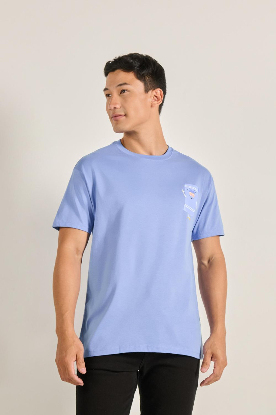 Camiseta azul clara manga corta con diseño de South Park