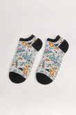 Medias grises tobilleras con diseños de Looney Tunes