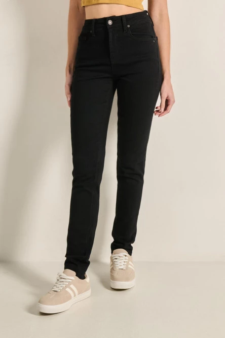 Jean jegging negro con tiro alto y ajuste ceñido