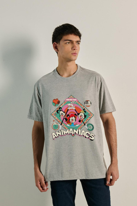 Camiseta unicolor oversize con diseño de Animaniacs