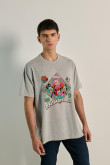 Camiseta unicolor oversize con diseño de Animaniacs