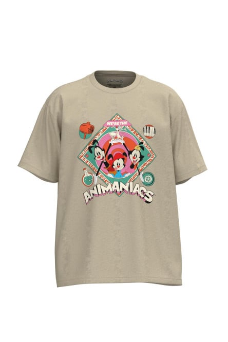 Camiseta unicolor oversize con diseño de Animaniacs