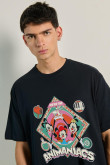 Camiseta unicolor oversize con diseño de Animaniacs