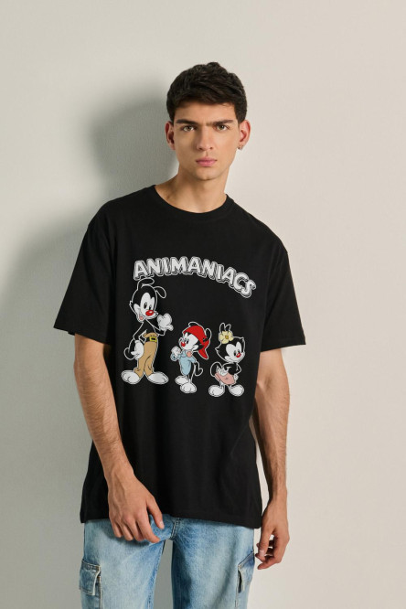 Camiseta oversize unicolor con arte de Animaniacs