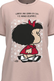 Camiseta en algodón unicolor manga corta con arte de Mafalda