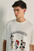 Camiseta oversize unicolor con arte de Animaniacs