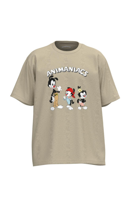 Camiseta oversize unicolor con arte de Animaniacs