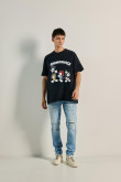 Camiseta oversize unicolor con arte de Animaniacs