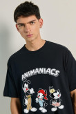 Camiseta oversize unicolor con arte de Animaniacs