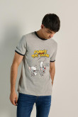 Camiseta unicolor manga corta con arte de Pinky y Cerebro