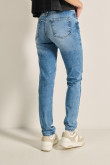 Jean jegging tiro alto azul claro ajustado con desgastes