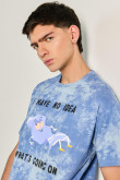 Camiseta azul tie dye manga corta con diseño de South Park