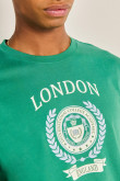 Camiseta verde manga corta con arte college de London