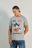 Camiseta unicolor con cuello redondo y arte de Dragon Ball Z