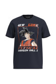 Camiseta unicolor con cuello redondo y arte de Dragon Ball Z