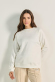 Buzo cuello redondo crema oversize con manga ranglan