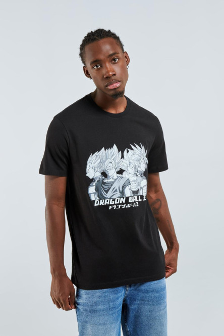 Camiseta manga corta unicolor con diseño de Dragon Ball Z
