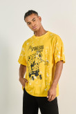 Camiseta amarilla tie dye oversize con diseño de Bob Esponja