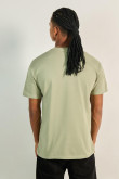 Camiseta unicolor con diseño de naturaleza y cuello redondo