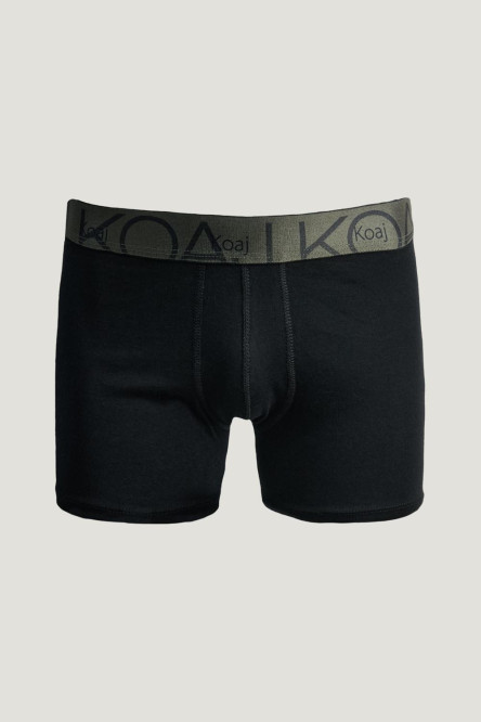 Bóxer negro brief-medio con cintura elástica estampada