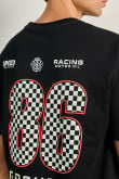 Camiseta unicolor manga corta con diseño racer en espalda